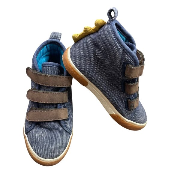 Toddler Dinosaur Themed High Top Sneakers Unisex Toddler 9 Blue‎ Hook and Loop - Picture 1 of 10
